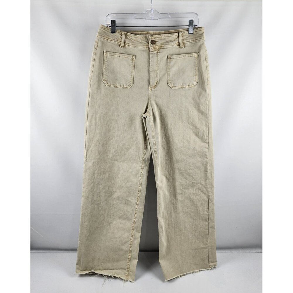 Oat New York Jeans Womens 12/31 Light Tan High Rise Wide Leg Denim (31x30)